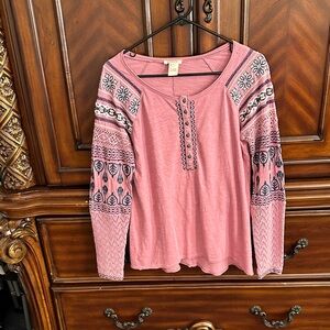Sundance Pink Embroidered Women's Top